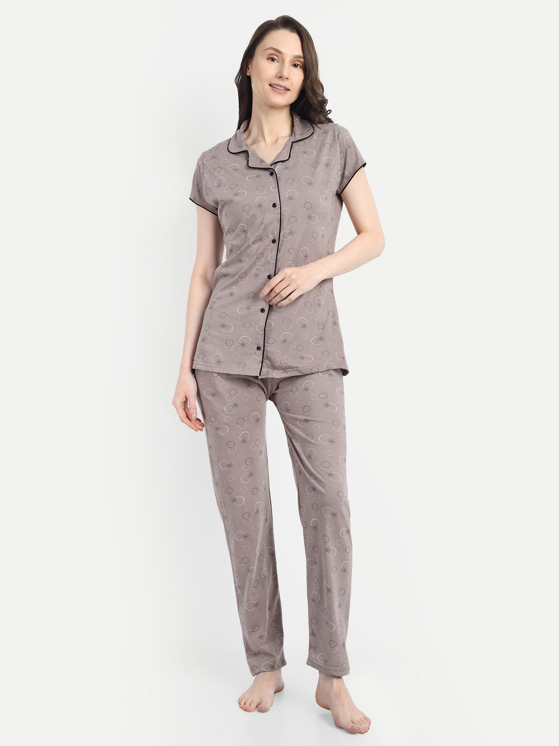 Mushy Mod Women's Cotton circle Night Suit Set