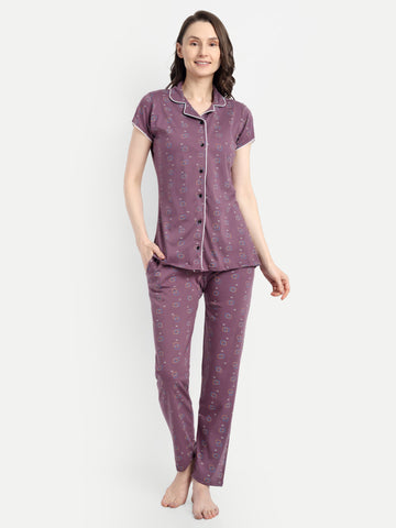 Women's Cotton Square Night Suit Set